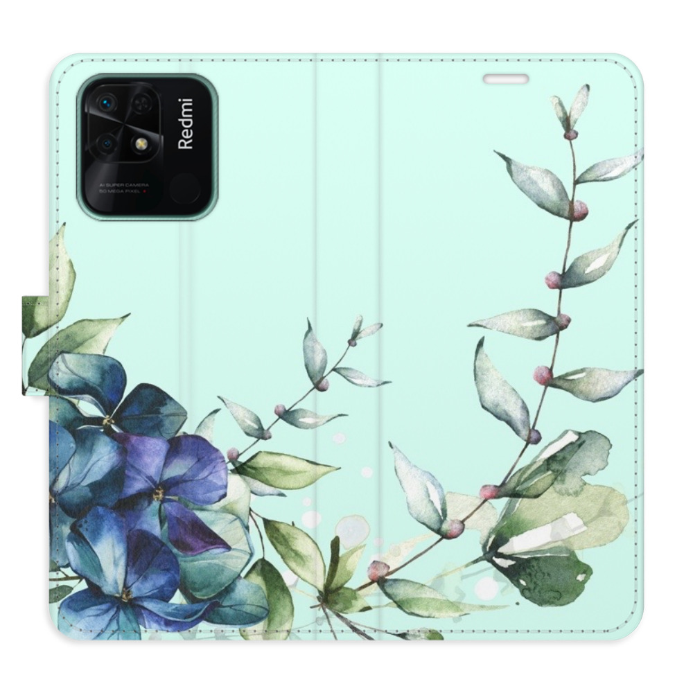 Flipové pouzdro iSaprio - Blue Flowers - Xiaomi Redmi 10C