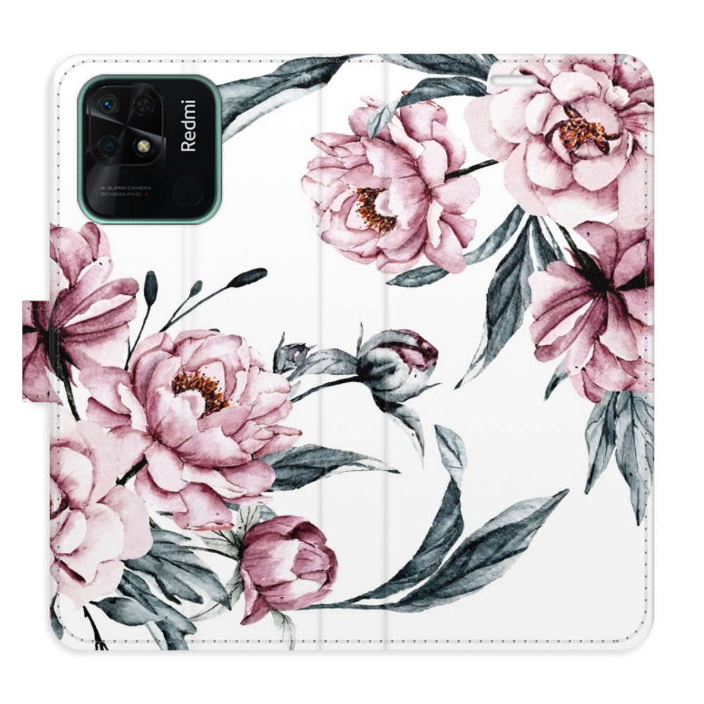Flipové pouzdro iSaprio - Pink Flowers - Xiaomi Redmi 10C