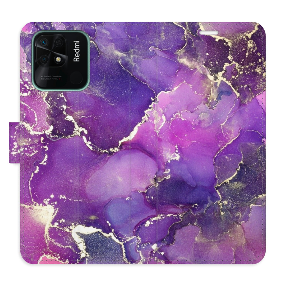Flipové pouzdro iSaprio - Purple Marble - Xiaomi Redmi 10C