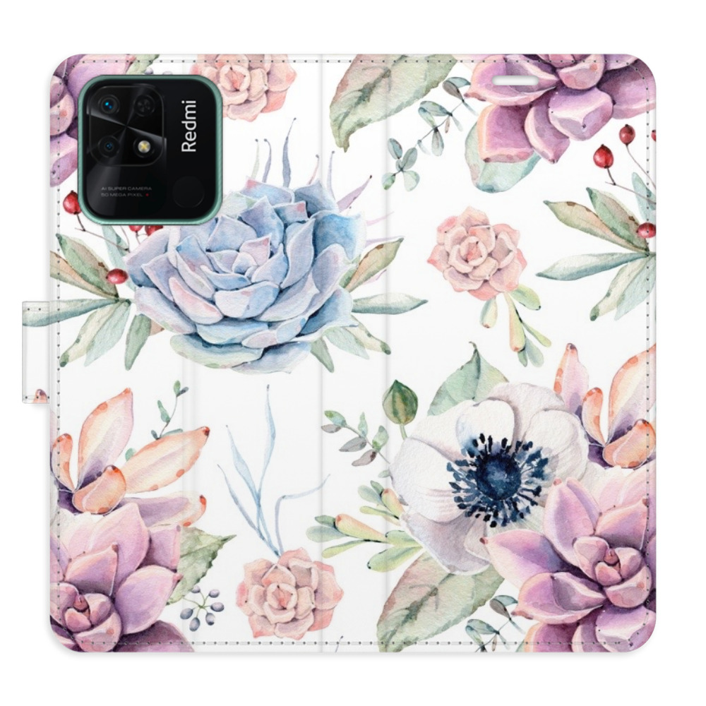 Flipové pouzdro iSaprio - Succulents Pattern - Xiaomi Redmi 10C