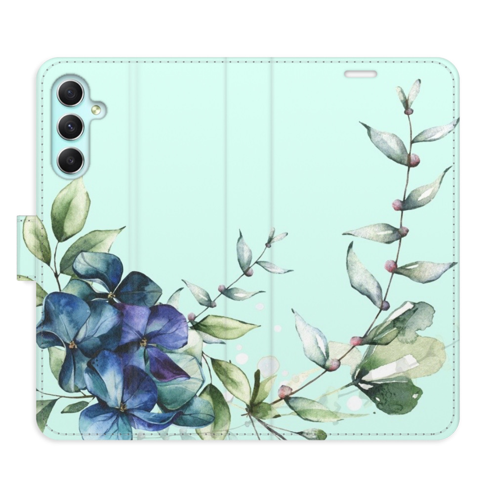 Flipové pouzdro iSaprio - Blue Flowers - Samsung Galaxy A34 5G
