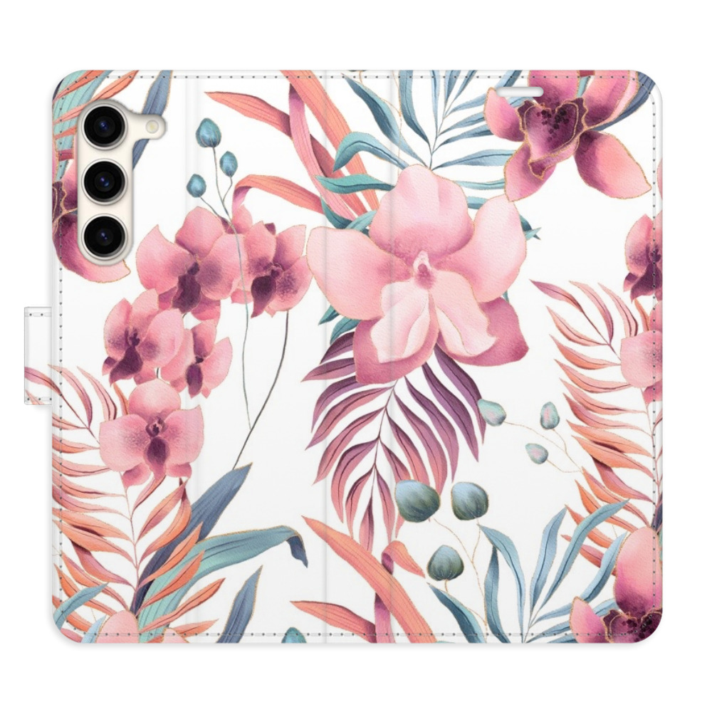 Flipové pouzdro iSaprio - Pink Flowers 02 - Samsung Galaxy S23+ 5G