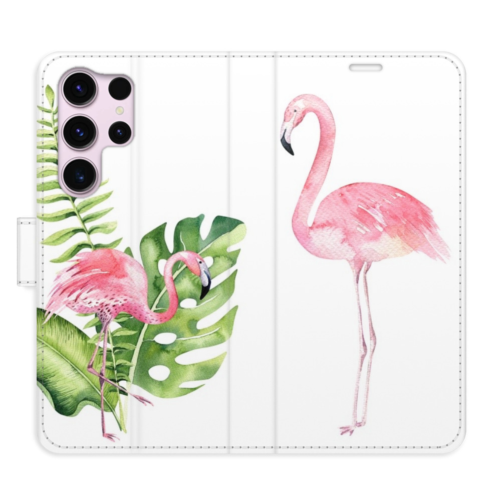 Flipové pouzdro iSaprio - Flamingos - Samsung Galaxy S23 Ultra