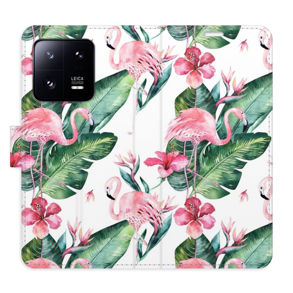 Flipové pouzdro iSaprio - Flamingos Pattern - Xiaomi 13 Pro