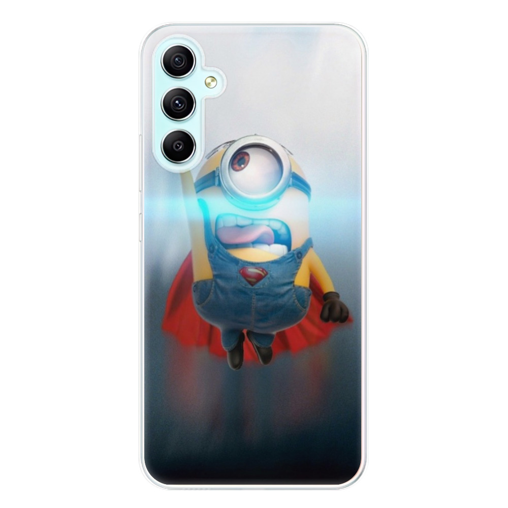Odolné silikonové pouzdro iSaprio - Mimons Superman 02 - Samsung Galaxy A34 5G