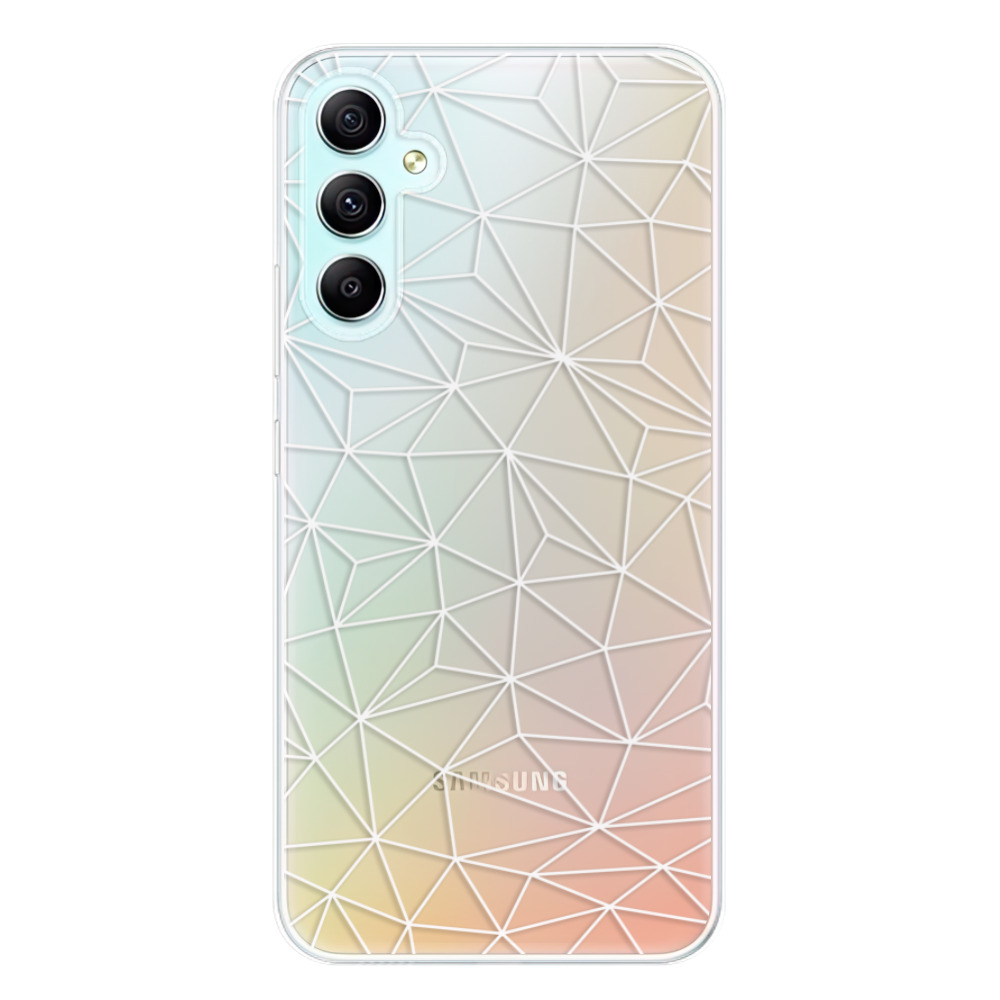 Odolné silikonové pouzdro iSaprio - Abstract Triangles 03 - white - Samsung Galaxy A34 5G