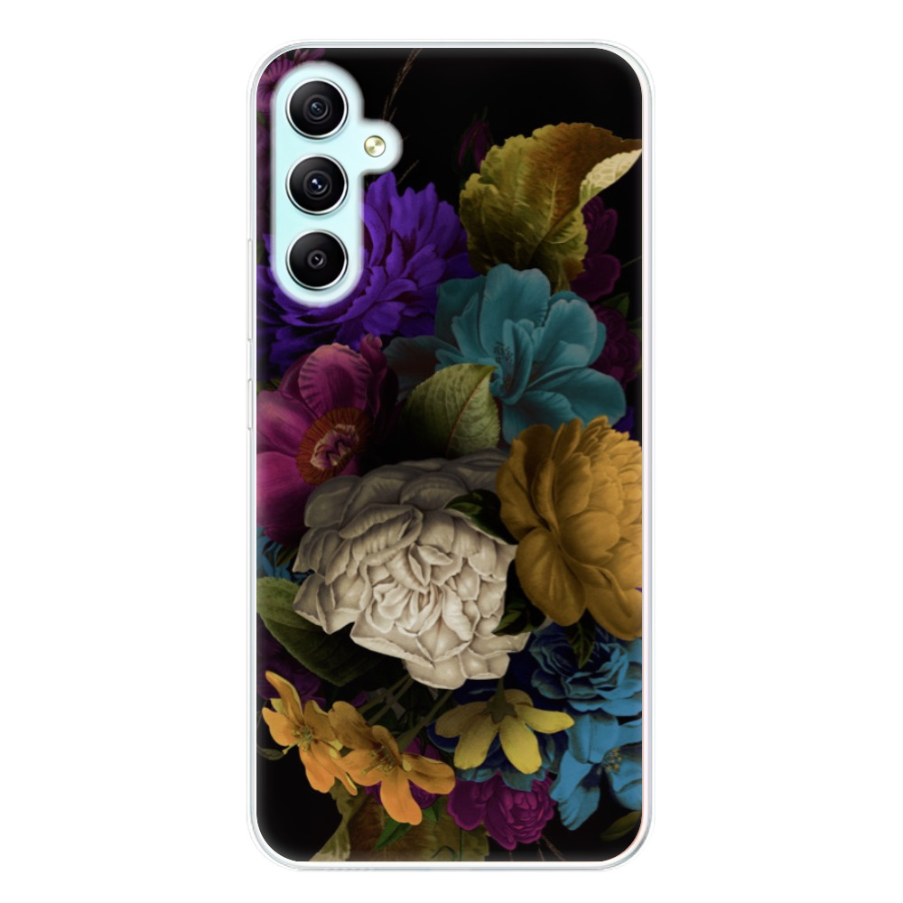 Odolné silikonové pouzdro iSaprio - Dark Flowers - Samsung Galaxy A34 5G
