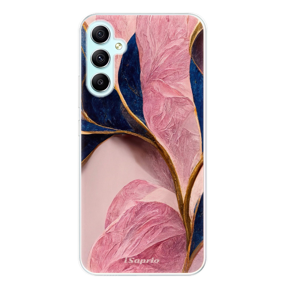 Odolné silikonové pouzdro iSaprio - Pink Blue Leaves - Samsung Galaxy A34 5G