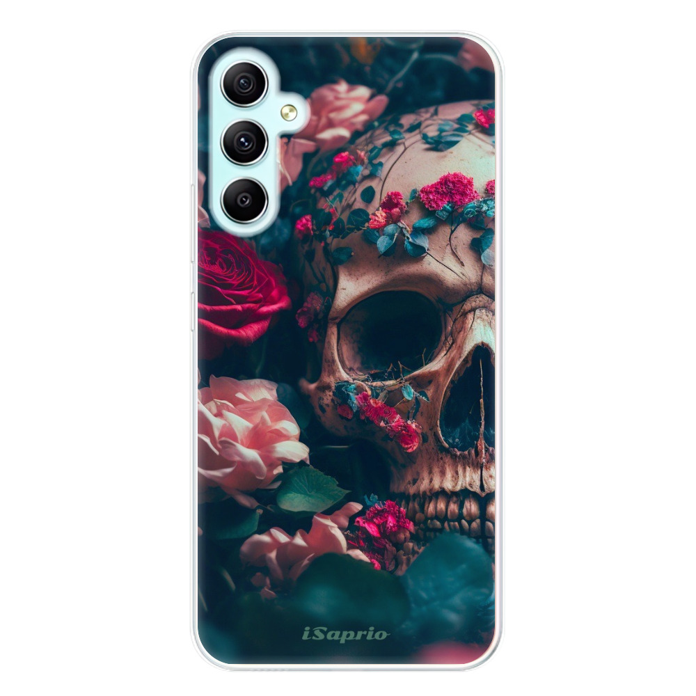 Odolné silikonové pouzdro iSaprio - Skull in Roses - Samsung Galaxy A34 5G