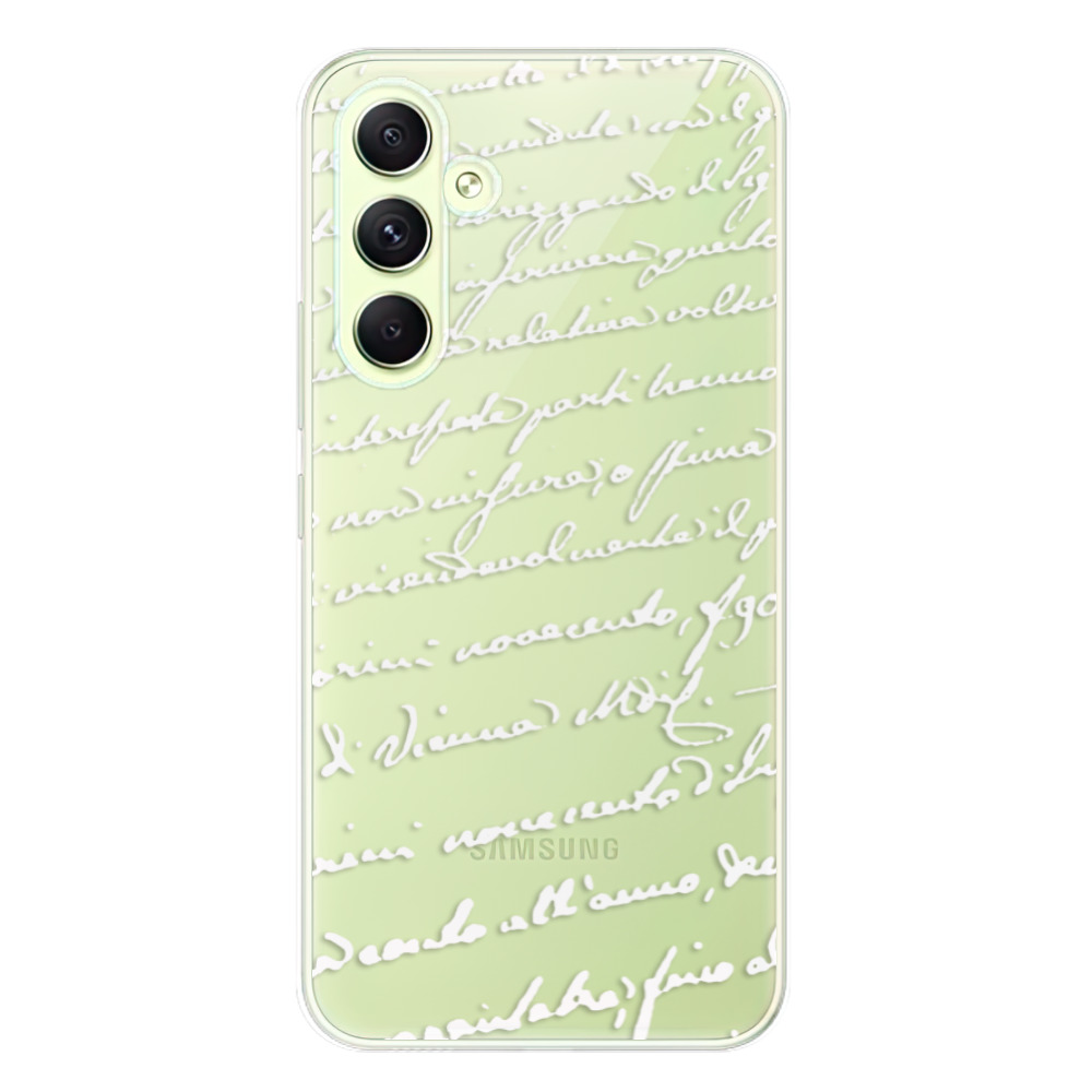 Odolné silikonové pouzdro iSaprio - Handwriting 01 - white - Samsung Galaxy A54 5G