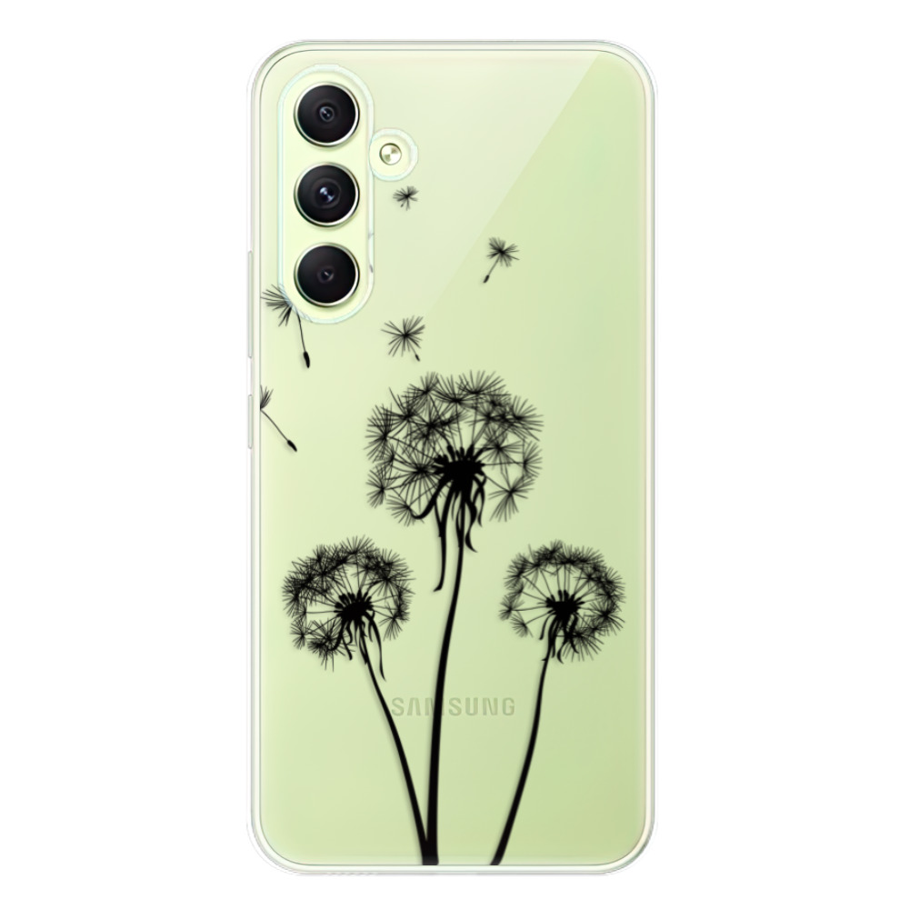 Odolné silikonové pouzdro iSaprio - Three Dandelions - black - Samsung Galaxy A54 5G