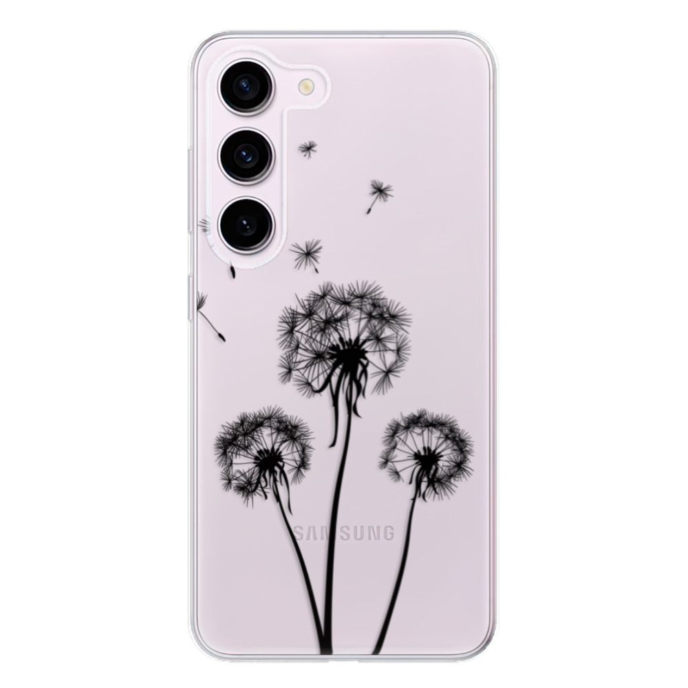 Odolné silikonové pouzdro iSaprio - Three Dandelions - black - Samsung Galaxy S23 5G