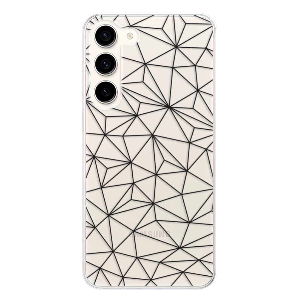 Odolné silikonové pouzdro iSaprio - Abstract Triangles 03 - black - Samsung Galaxy S23+ 5G