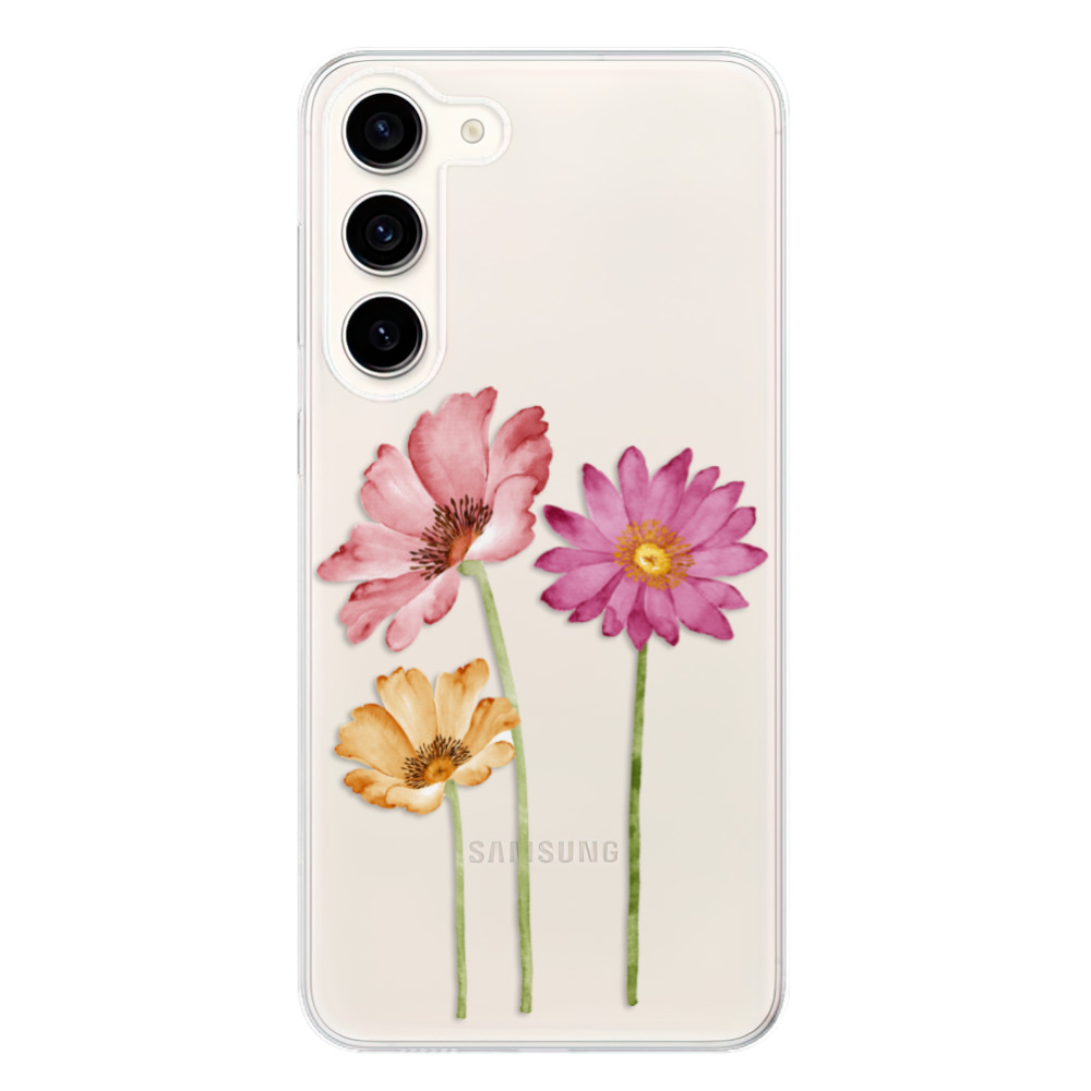 Odolné silikonové pouzdro iSaprio - Three Flowers - Samsung Galaxy S23+ 5G