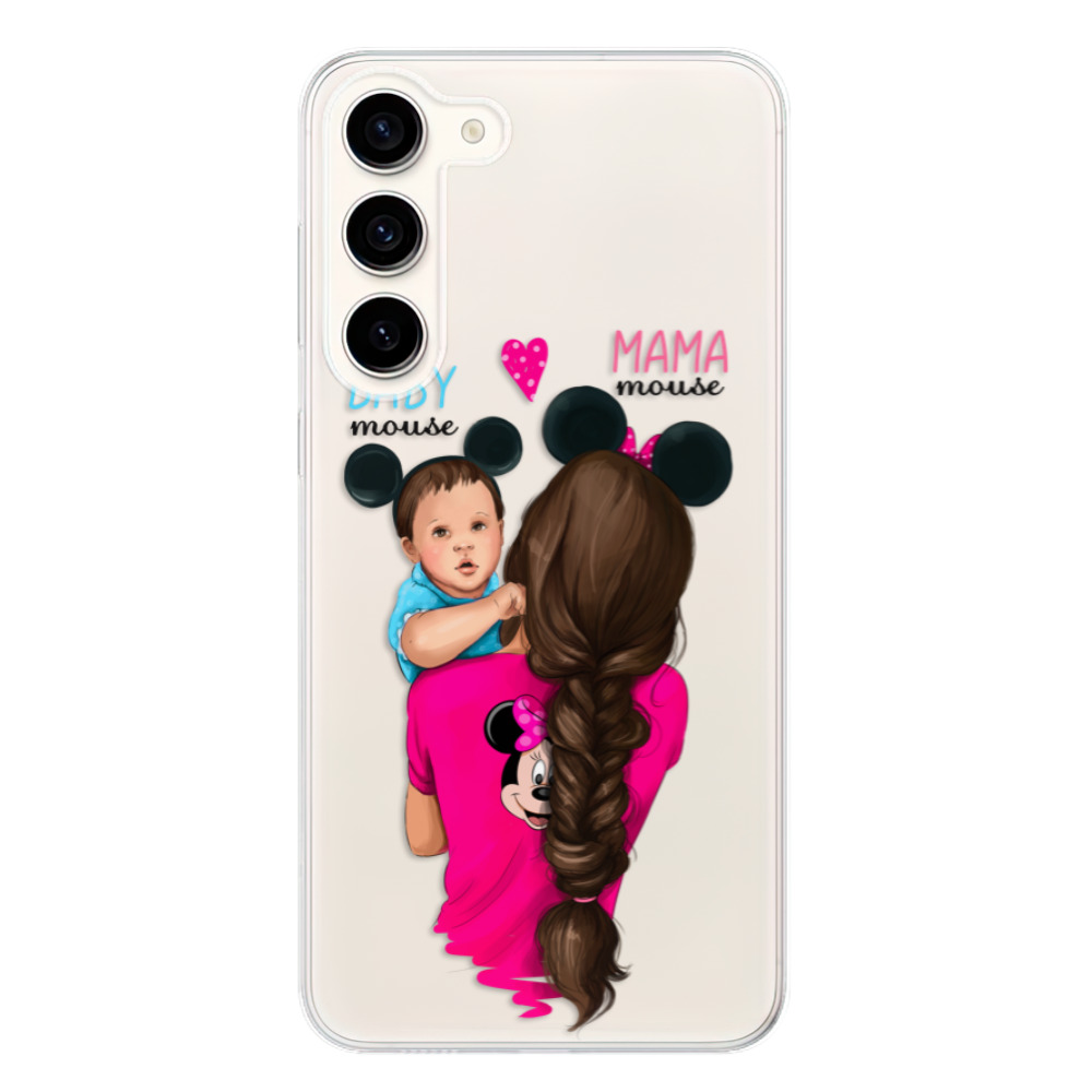 Odolné silikonové pouzdro iSaprio - Mama Mouse Brunette and Boy - Samsung Galaxy S23+ 5G
