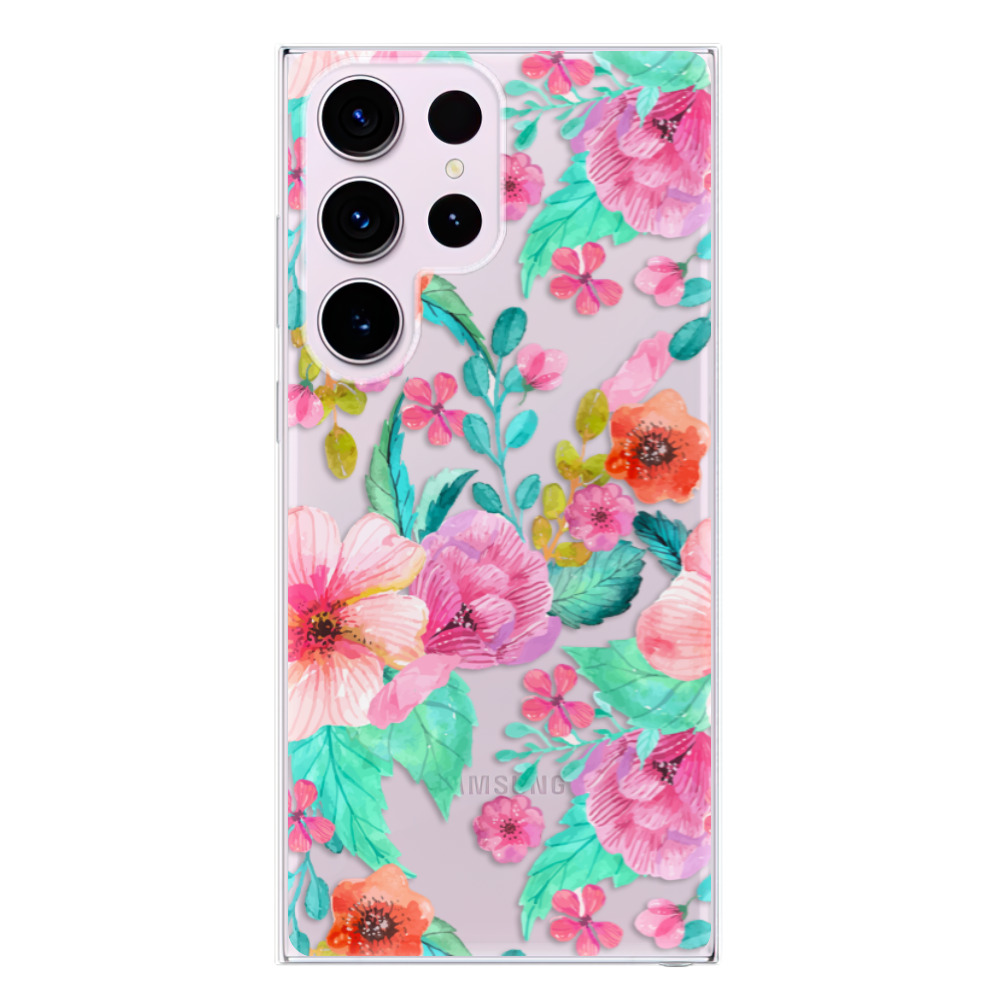 Odolné silikonové pouzdro iSaprio - Flower Pattern 01 - Samsung Galaxy S23 Ultra