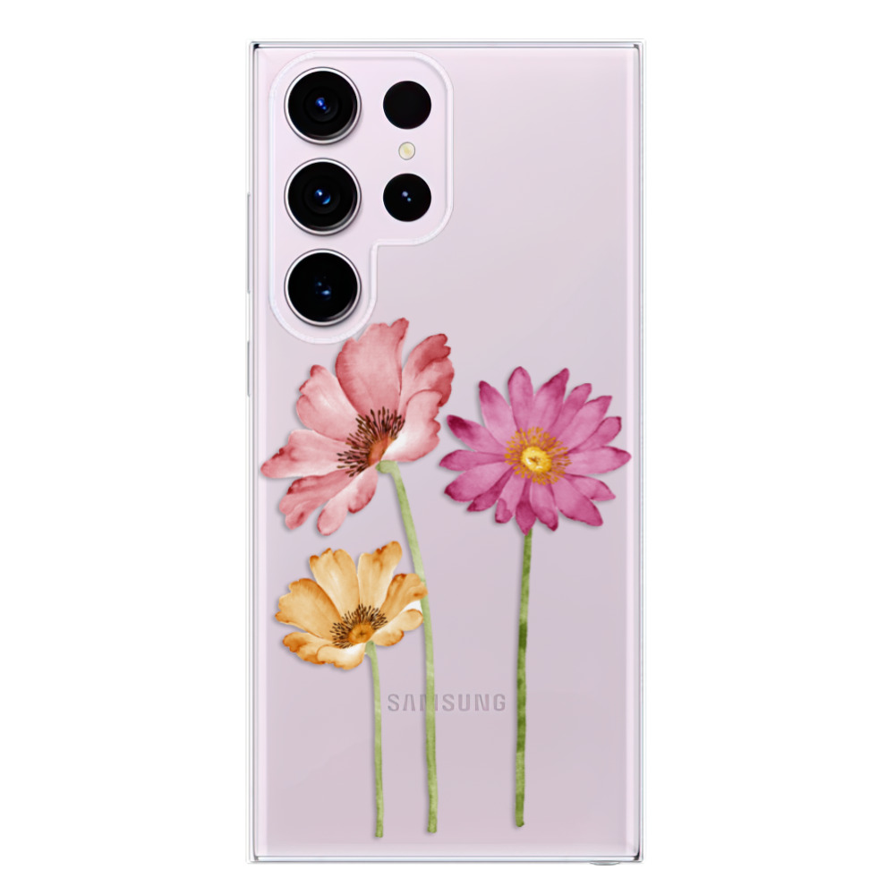 Odolné silikonové pouzdro iSaprio - Three Flowers - Samsung Galaxy S23 Ultra
