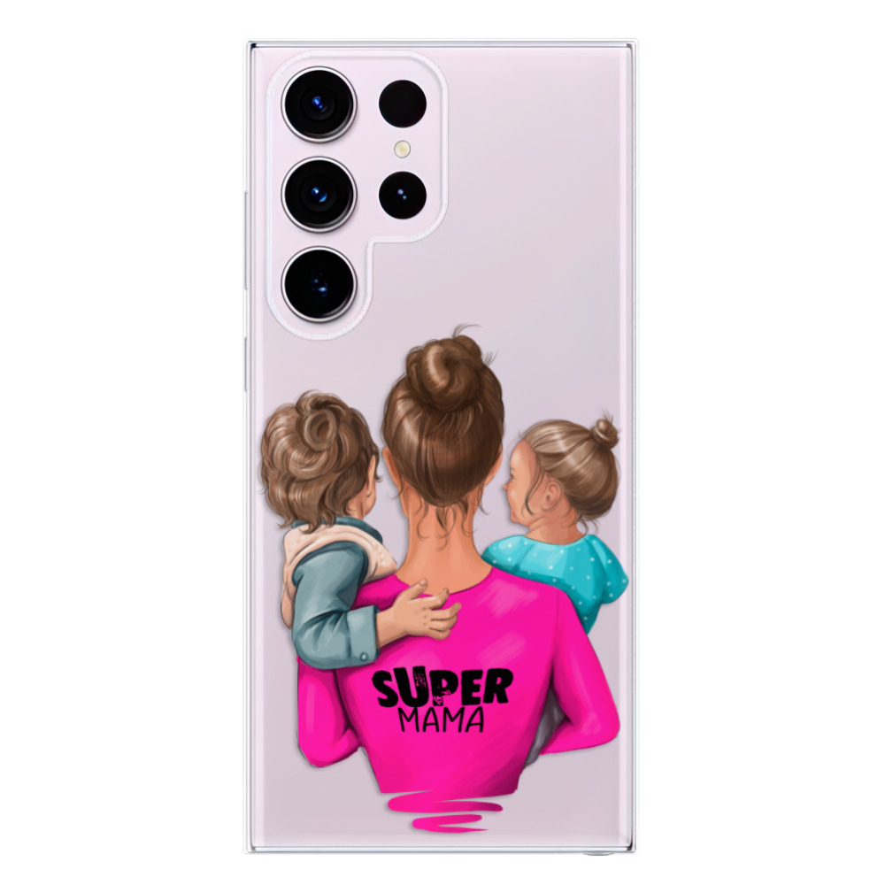 Odolné silikonové pouzdro iSaprio - Super Mama - Boy and Girl - Samsung Galaxy S23 Ultra