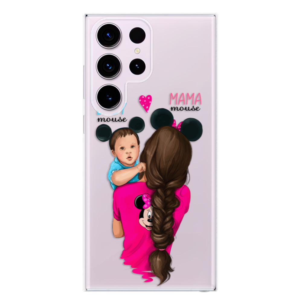 Odolné silikonové pouzdro iSaprio - Mama Mouse Brunette and Boy - Samsung Galaxy S23 Ultra