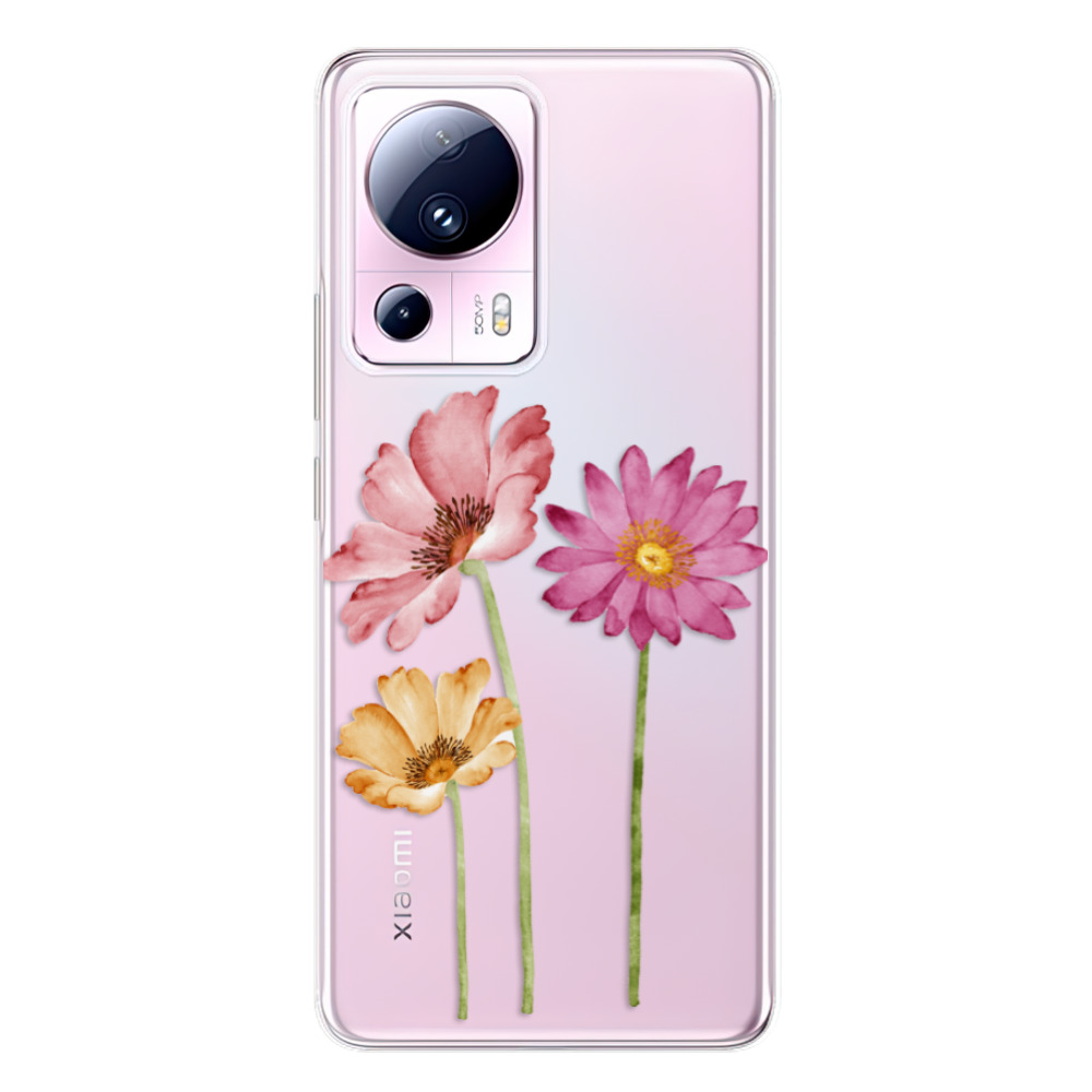 Odolné silikonové pouzdro iSaprio - Three Flowers - Xiaomi 13 Lite