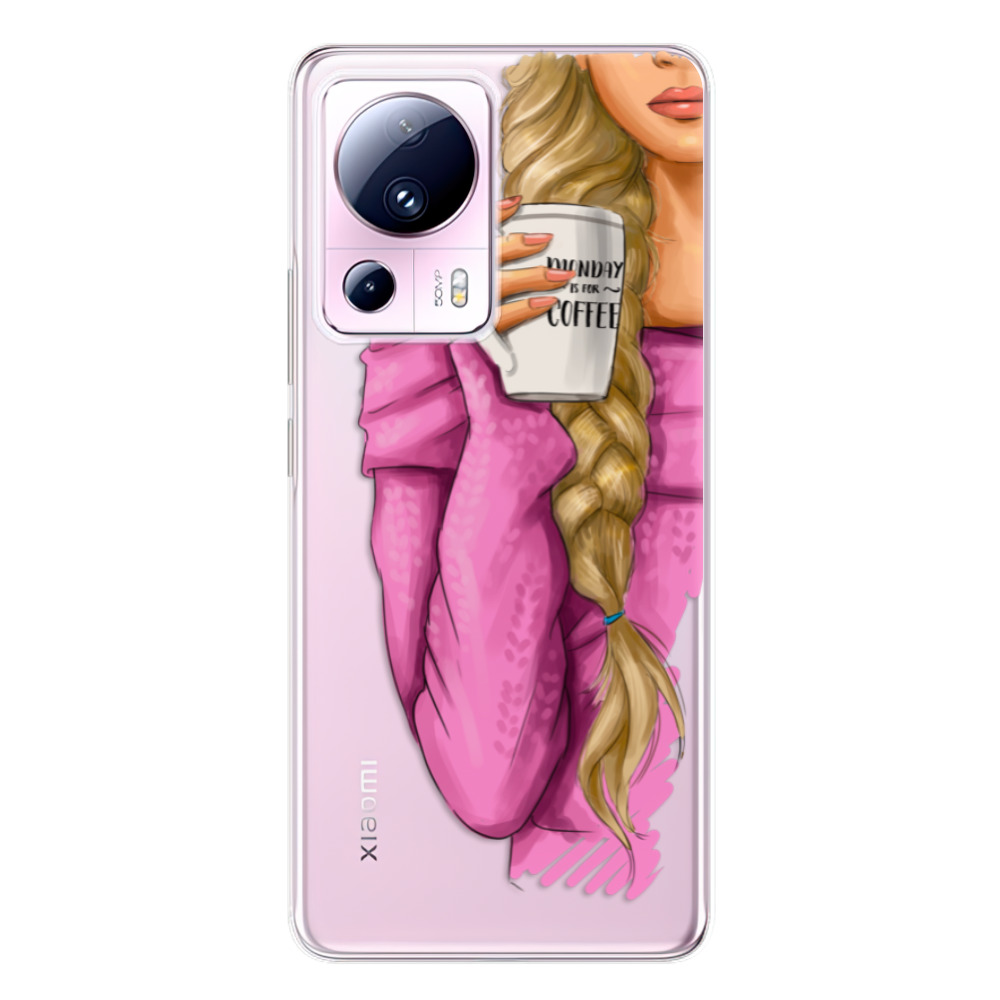 Odolné silikonové pouzdro iSaprio - My Coffe and Blond Girl - Xiaomi 13 Lite
