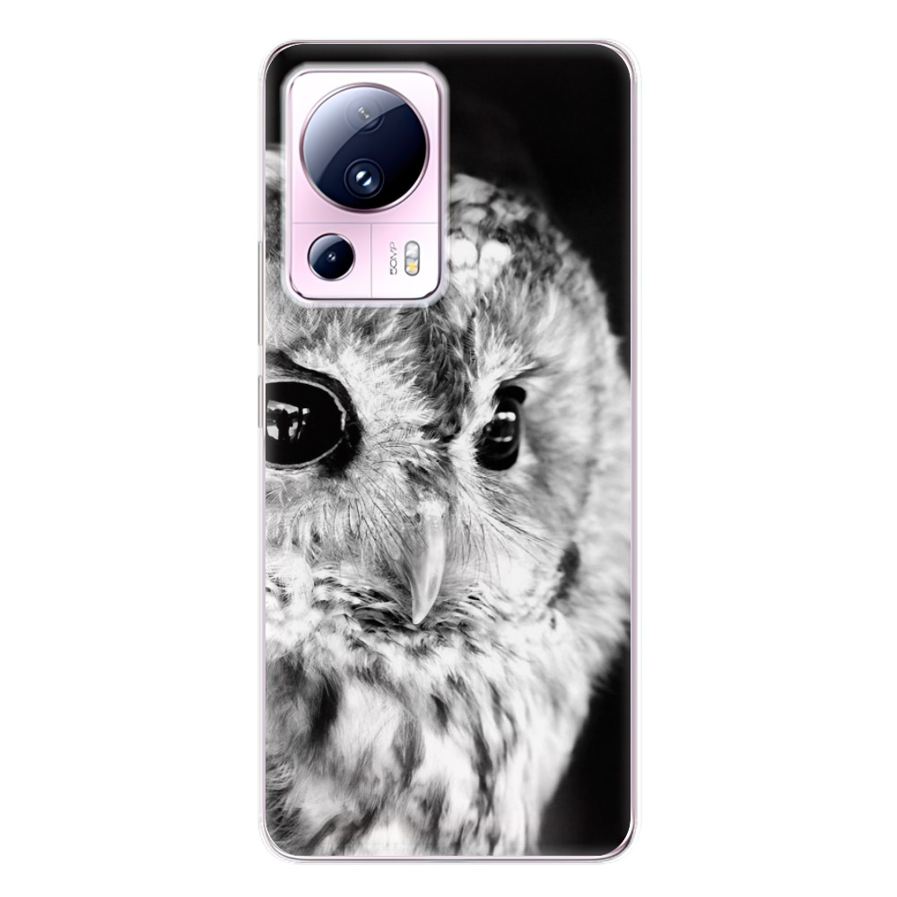 Odolné silikonové pouzdro iSaprio - BW Owl - Xiaomi 13 Lite