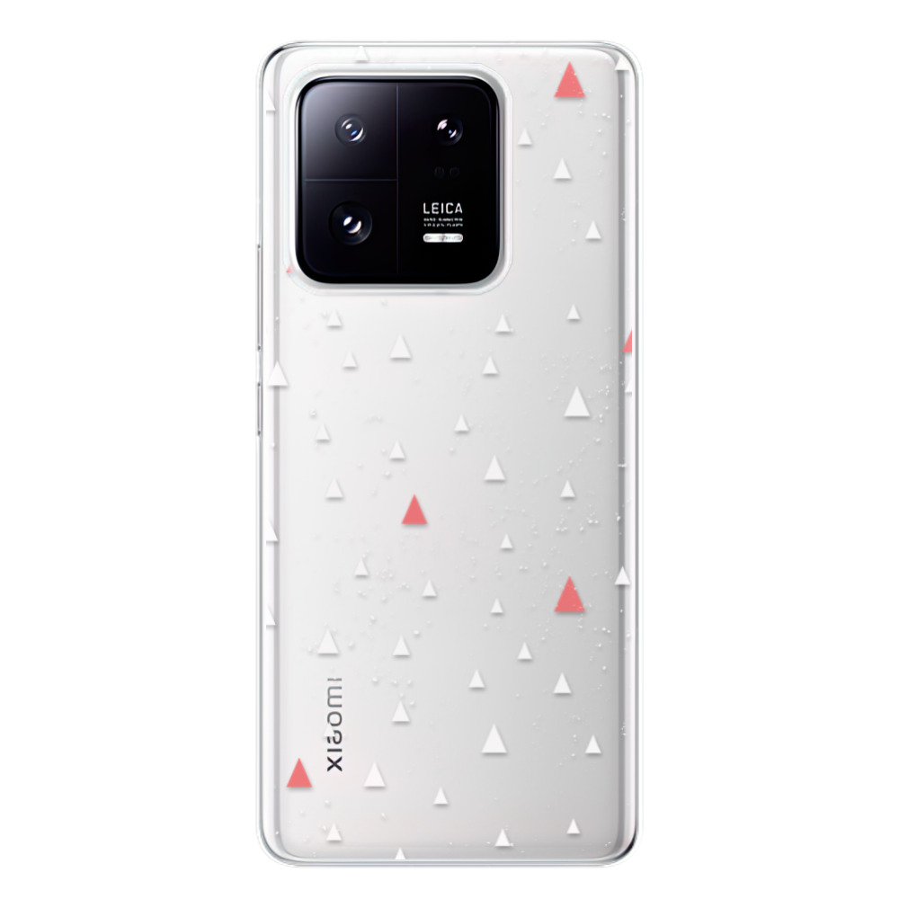 Odolné silikonové pouzdro iSaprio - Abstract Triangles 02 - white - Xiaomi 13 Pro