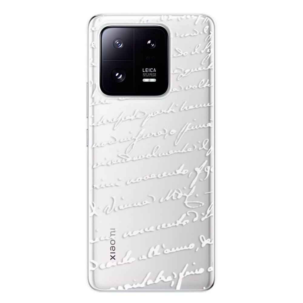 Odolné silikonové pouzdro iSaprio - Handwriting 01 - white - Xiaomi 13 Pro