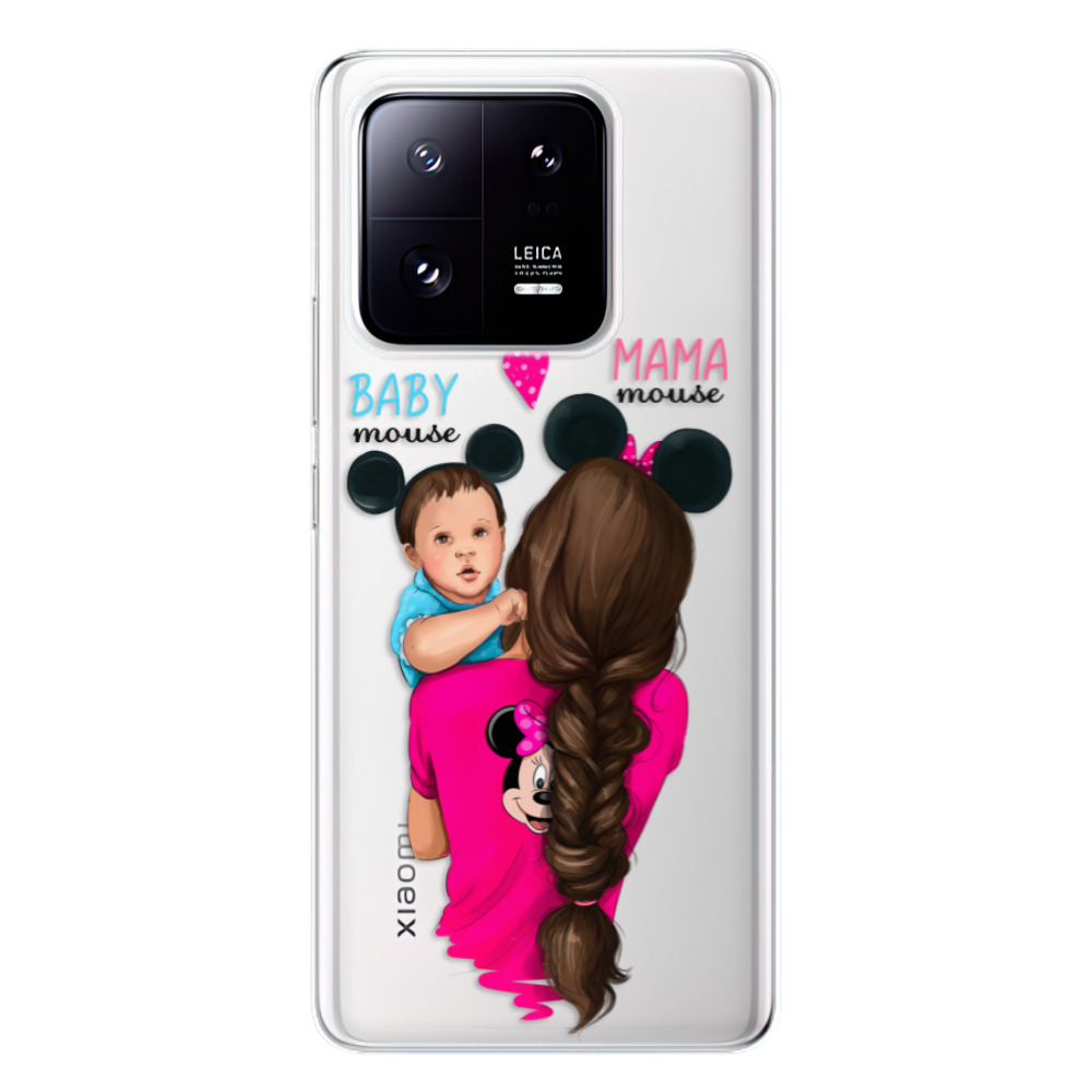 Odolné silikonové pouzdro iSaprio - Mama Mouse Brunette and Boy - Xiaomi 13 Pro