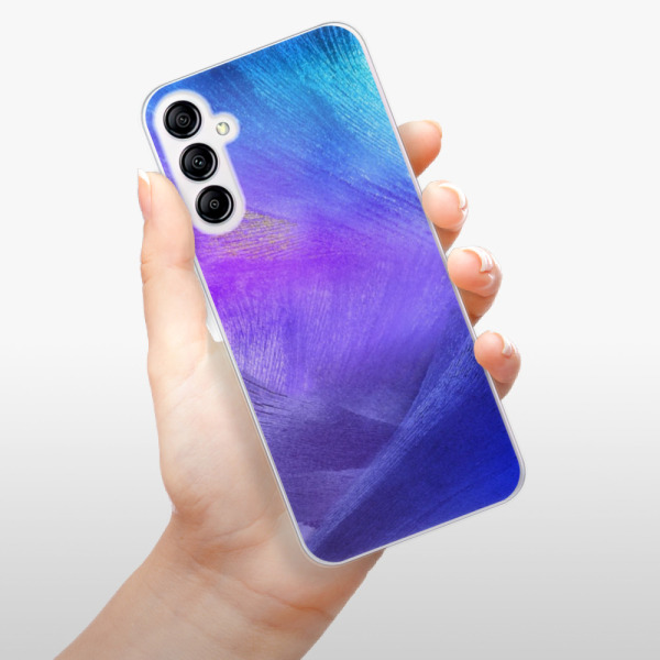 Silikonové pouzdro iSaprio - Samsung Galaxy A14 / A14 5G - Purple Feathers