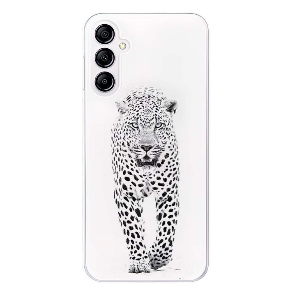 Silikonové odolné pouzdro iSaprio White Jaguar na mobil Samsung Galaxy A14 / A14 5G (Odolný silikonový kryt, obal, pouzdro iSaprio White Jaguar na mobilní telefon Samsung Galaxy A14 / A14 5G)