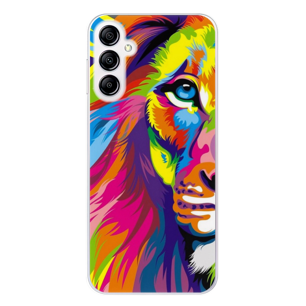 Silikonové odolné pouzdro iSaprio Rainbow Lion na mobil Samsung Galaxy A14 / A14 5G (Odolný silikonový kryt, obal, pouzdro iSaprio Rainbow Lion na mobilní telefon Samsung Galaxy A14 / A14 5G)