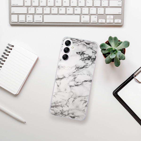 Silikonové pouzdro iSaprio - Samsung Galaxy A14 / A14 5G - White Marble 01