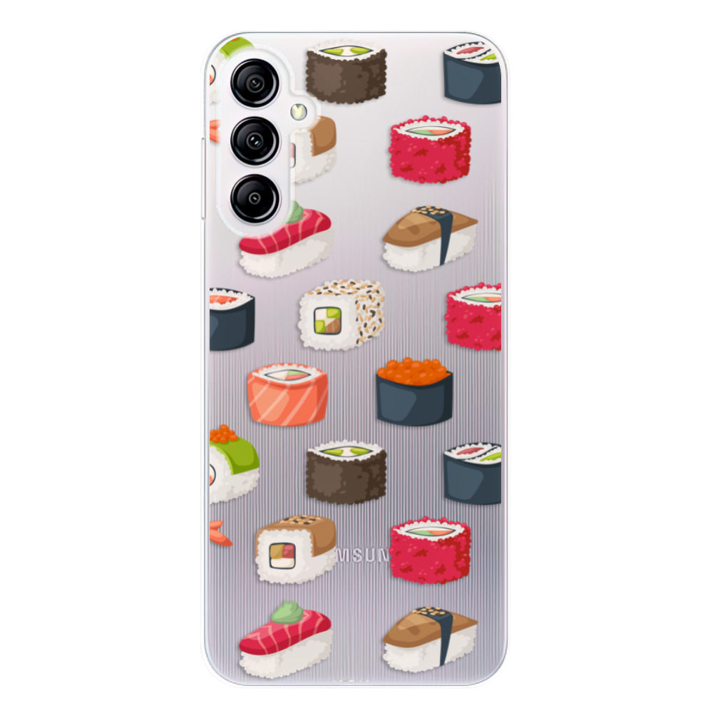 Silikonové odolné pouzdro iSaprio Sushi Pattern na mobil Samsung Galaxy A14 / A14 5G (Odolný silikonový kryt, obal, pouzdro iSaprio Sushi Pattern na mobilní telefon Samsung Galaxy A14 / A14 5G)