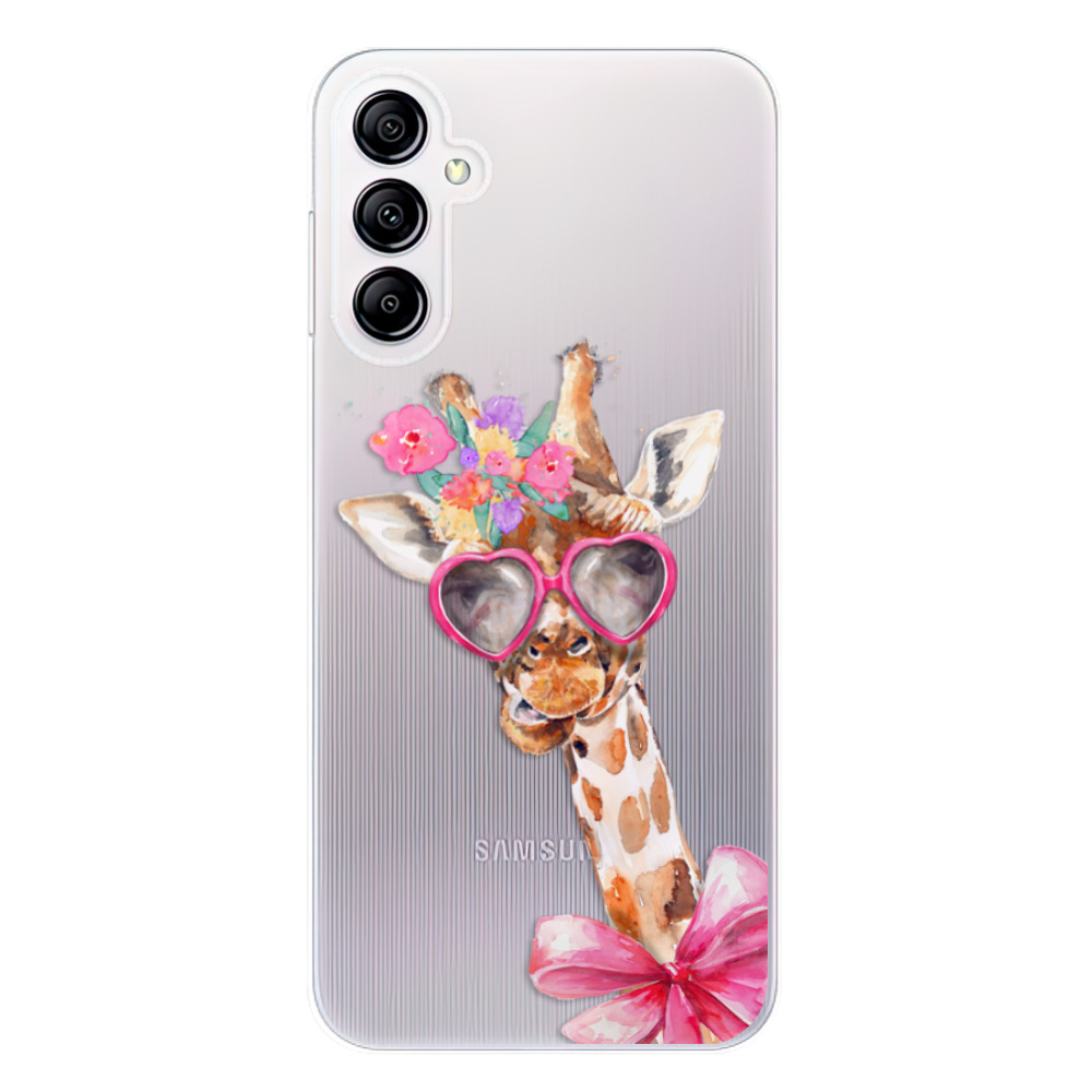 Silikonové odolné pouzdro iSaprio Lady Giraffe na mobil Samsung Galaxy A14 / A14 5G (Odolný silikonový kryt, obal, pouzdro iSaprio Lady Giraffe na mobilní telefon Samsung Galaxy A14 / A14 5G)
