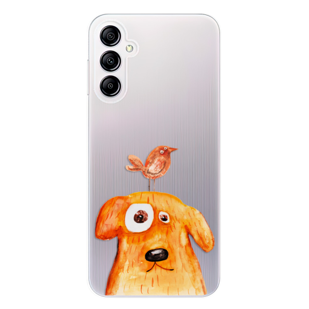 Silikonové odolné pouzdro iSaprio Dog And Bird na mobil Samsung Galaxy A14 / A14 5G (Odolný silikonový kryt, obal, pouzdro iSaprio Dog And Bird na mobilní telefon Samsung Galaxy A14 / A14 5G)