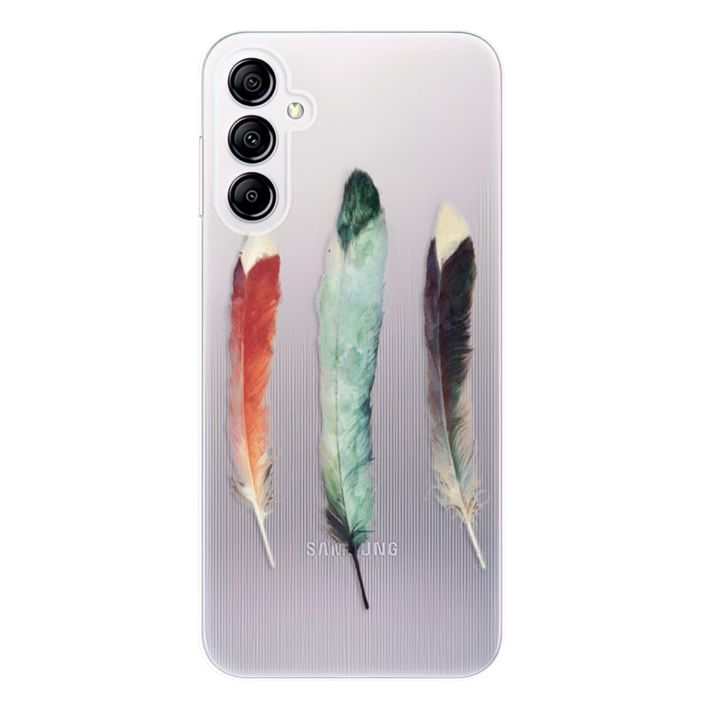 Odolné silikonové pouzdro iSaprio - Three Feathers - Samsung Galaxy A14 / A14 5G