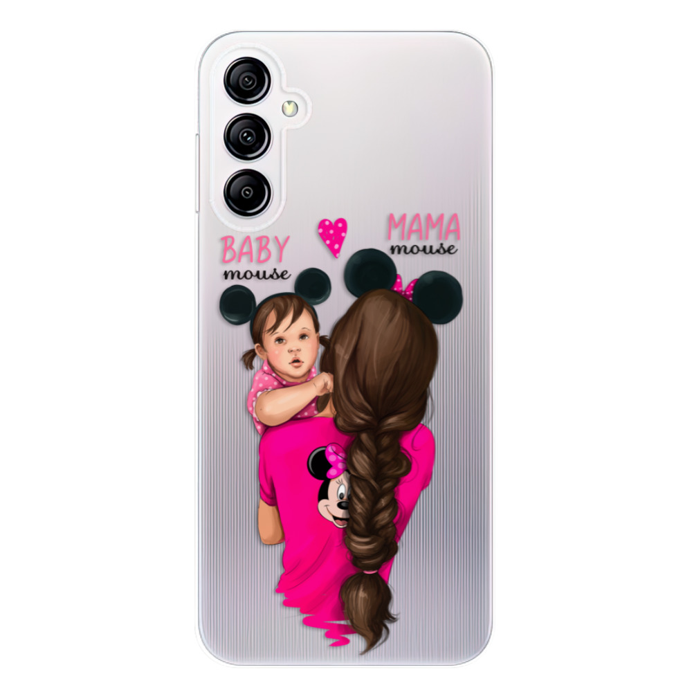 Silikonové odolné pouzdro iSaprio Mama Mouse Brunette and Girl na mobil Samsung Galaxy A14 / A14 5G (Odolný silikonový kryt, obal, pouzdro iSaprio Mama Mouse Brunette and Girl na mobilní telefon Samsung Galaxy A14 / A14 5G)