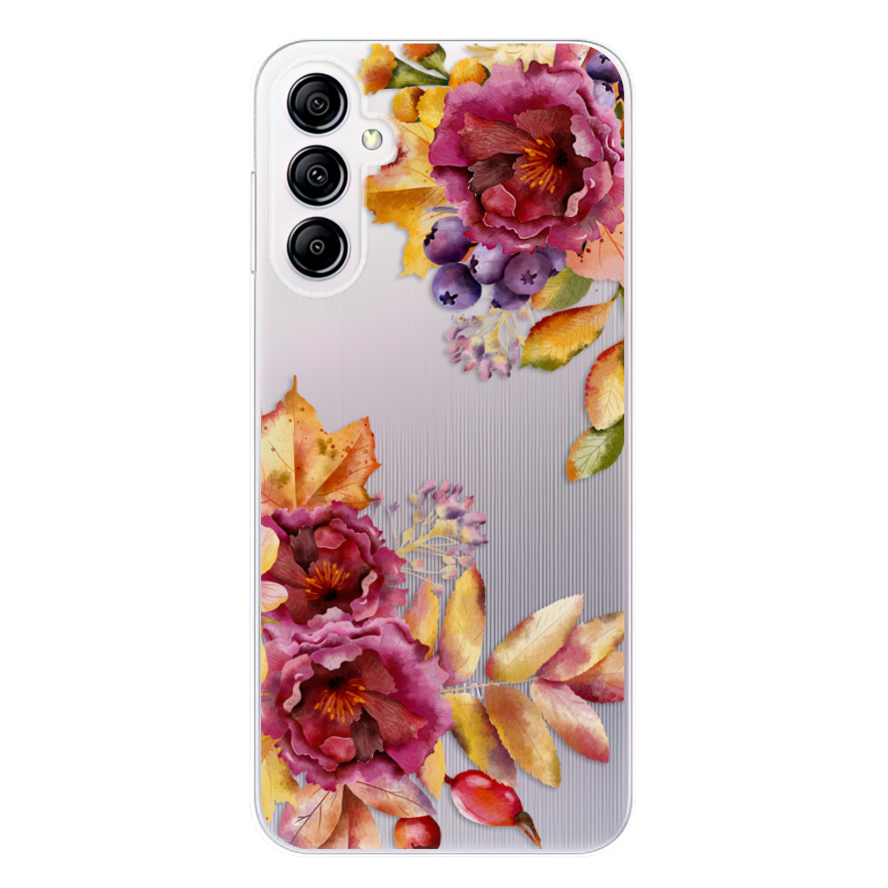 Silikonové odolné pouzdro iSaprio Fall Flowers na mobil Samsung Galaxy A14 / A14 5G (Odolný silikonový kryt, obal, pouzdro iSaprio Fall Flowers na mobilní telefon Samsung Galaxy A14 / A14 5G)