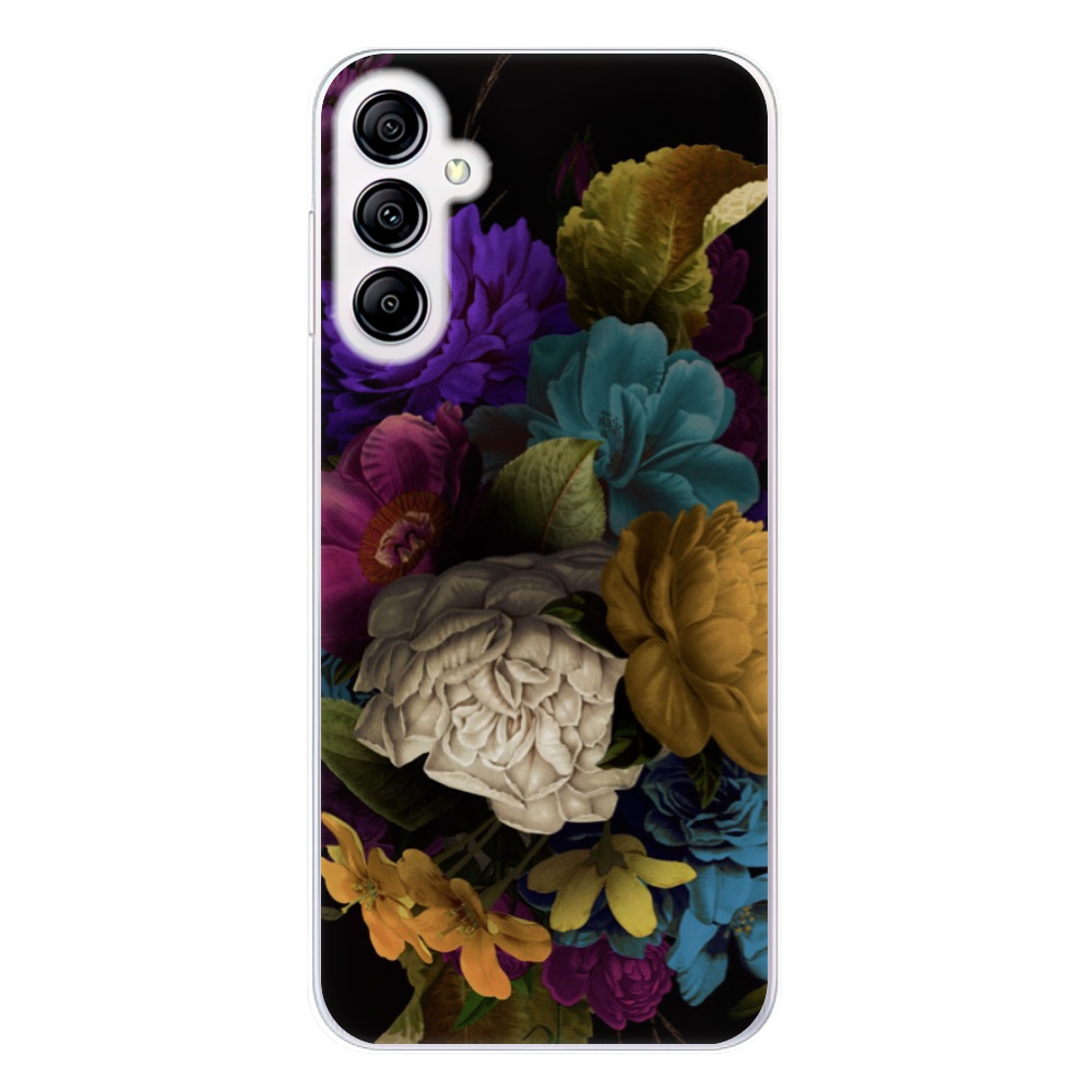 Silikonové odolné pouzdro iSaprio Dark Flowers na mobil Samsung Galaxy A14 / A14 5G (Odolný silikonový kryt, obal, pouzdro iSaprio Dark Flowers na mobilní telefon Samsung Galaxy A14 / A14 5G)