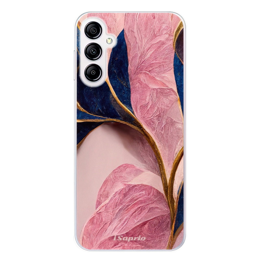 Odolné silikonové pouzdro iSaprio - Pink Blue Leaves - Samsung Galaxy A14 / A14 5G