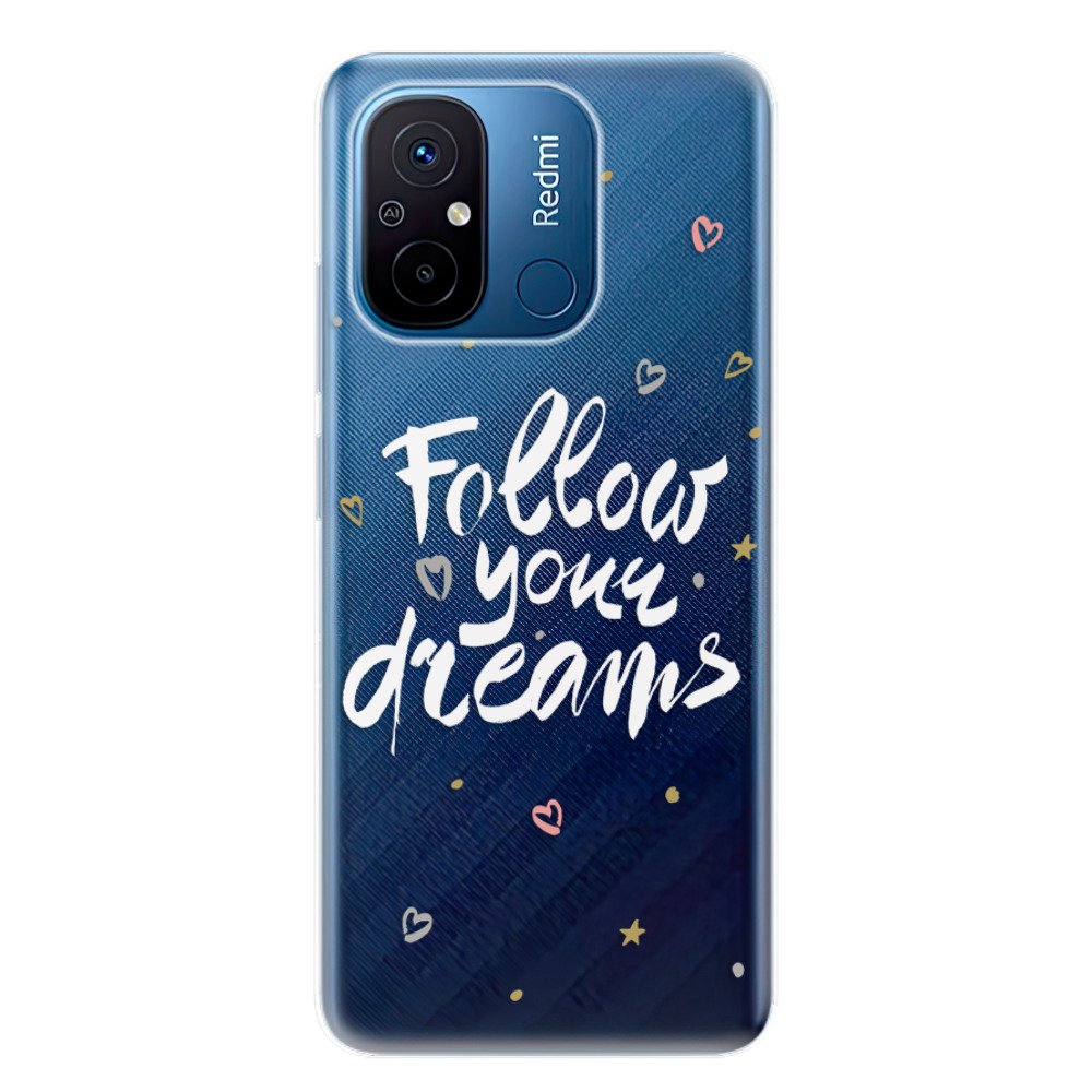 Silikonové odolné pouzdro iSaprio Follow Your Dreams - white na mobil Xiaomi Redmi 12C (Odolný silikonový kryt, obal, pouzdro iSaprio Follow Your Dreams - white na mobilní telefon Xiaomi Redmi 12C)