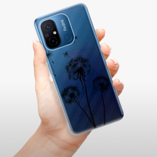 Silikonové pouzdro iSaprio - Xiaomi Redmi 12C - Three Dandelions black