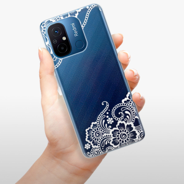 Silikonové pouzdro iSaprio - Xiaomi Redmi 12C - White Lace 02