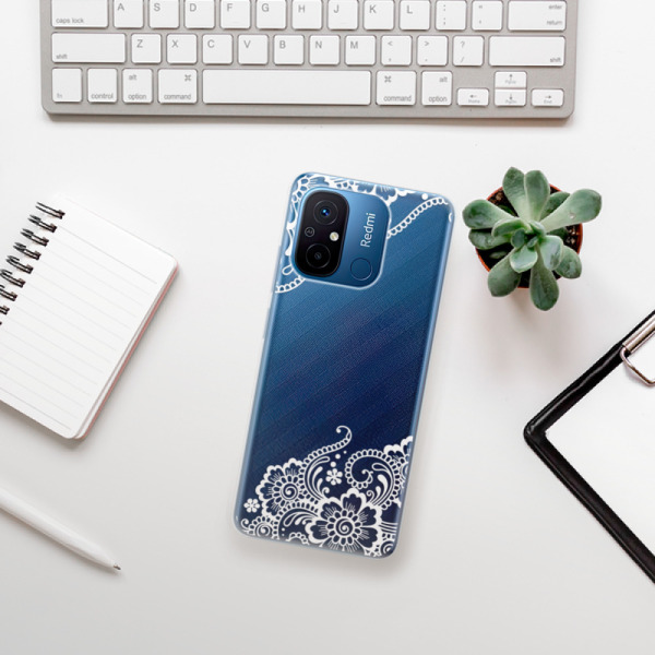 Silikonové pouzdro iSaprio - Xiaomi Redmi 12C - White Lace 02
