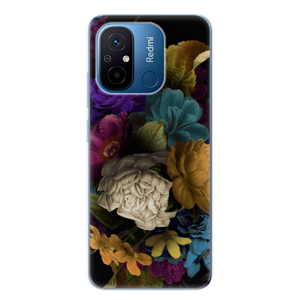 Odolné silikonové pouzdro iSaprio - Dark Flowers - Xiaomi Redmi 12C