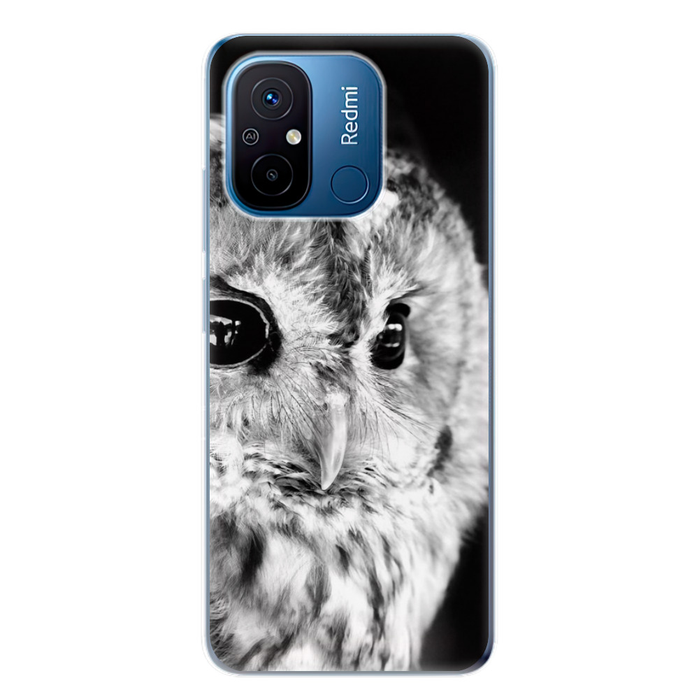 Silikonové odolné pouzdro iSaprio BW Owl na mobil Xiaomi Redmi 12C (Odolný silikonový kryt, obal, pouzdro iSaprio BW Owl na mobilní telefon Xiaomi Redmi 12C)