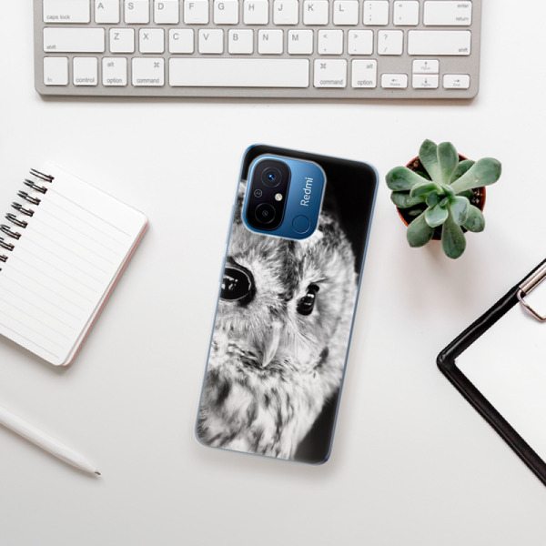 Silikonové pouzdro iSaprio - Xiaomi Redmi 12C - BW Owl