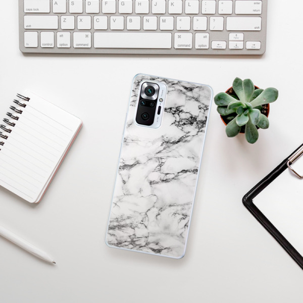 Silikonové pouzdro iSaprio - Xiaomi Redmi Note 10 Pro - White Marble 01