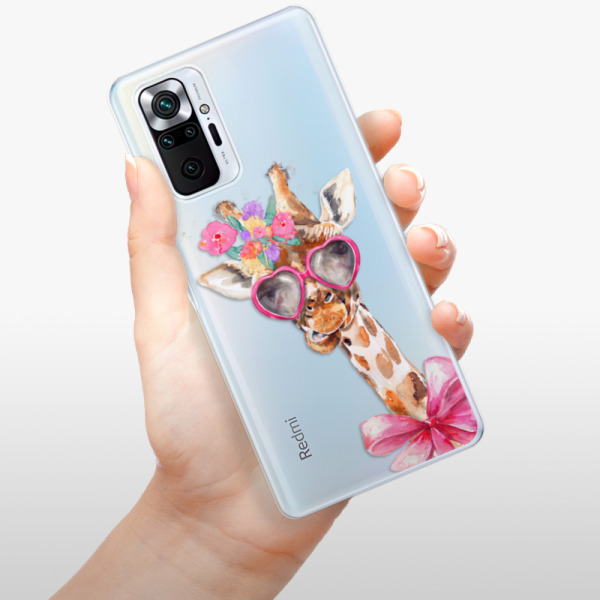 Silikonové pouzdro iSaprio - Xiaomi Redmi Note 10 Pro - Lady Giraffe